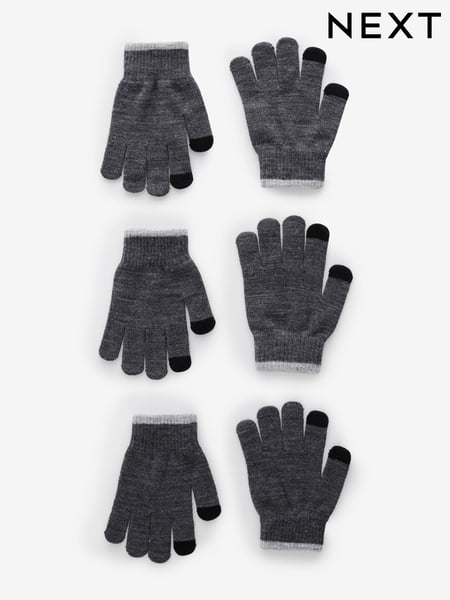 Charcoal Grey Magic Gloves 3 Pack (3-16yrs) (B04357) | € 5 - € 7