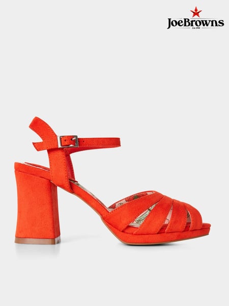 Joe Browns Orange Strappy Peep Toe Block Heeled Sandals (B04642) | € 23