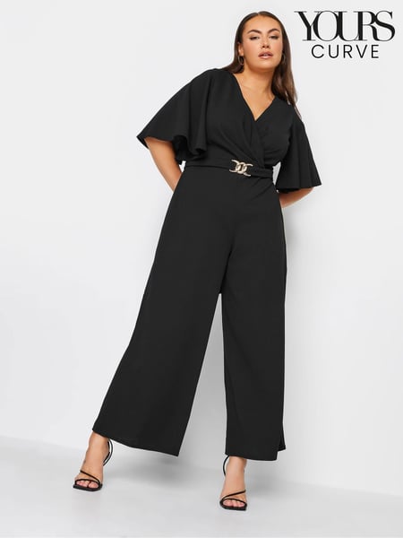 Yours Curve Black Buckle Detail Jumpsuit (B06192) | € 83