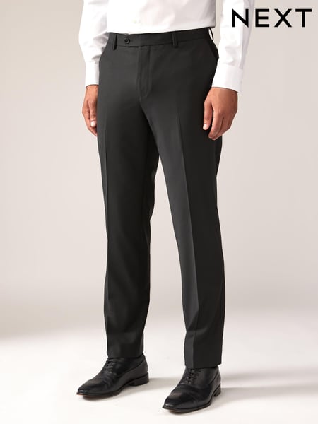 Black Tailored Fit Wool Blend Motionflex Suit Trousers (B10704) | € 97