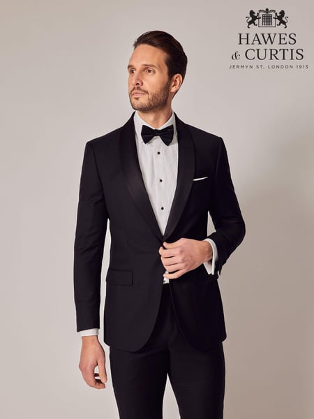 Hawes & Curtis Slim Shawl Dinner Black Jacket (B11599) | € 194