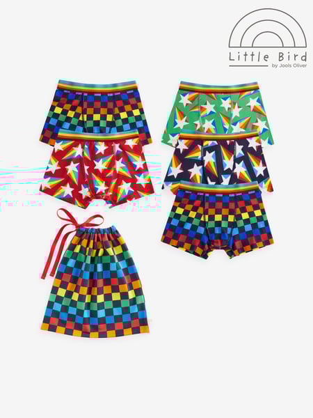 Little Bird by Jools Oliver Multi Boys Star And Checkerboard Trunks 5 Pack (B12401) | € 34 - € 37