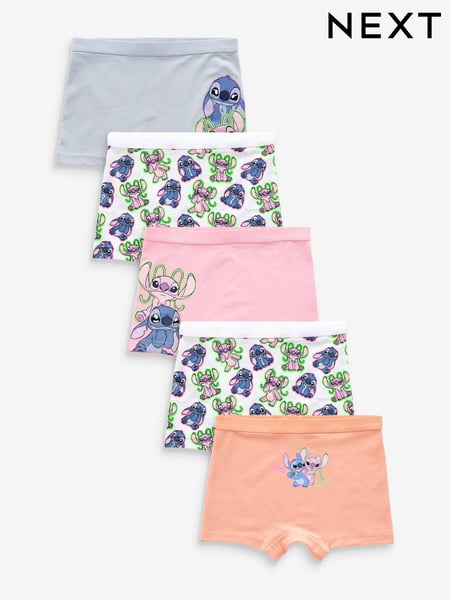 Pink/Blue Lilo And Stitch Shorts Briefs 5 Pack (2-16yrs) (B12567) | € 21 - € 30