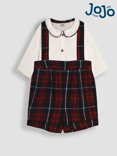 JoJo Maman Bébé Red 2-Piece Body & Checked Shorts Set (B14070) | € 57