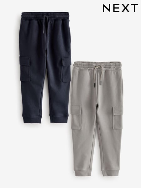 Navy/Grey Slim Fit Slim Cargo Joggers 2 Pack (3-16yrs) (B14073) | € 28 - € 40
