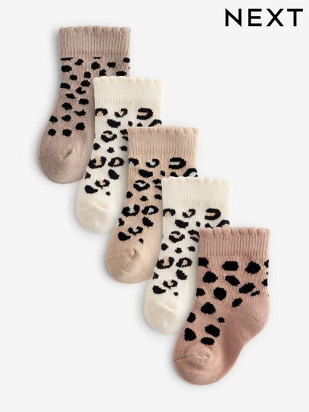 Neutral animal print Baby Socks 5 Pack (0mths-2yrs) (B14914) | € 9