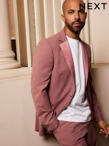 Pink Slim Fit Tuxedo Suit Jacket (B15575) | € 118
