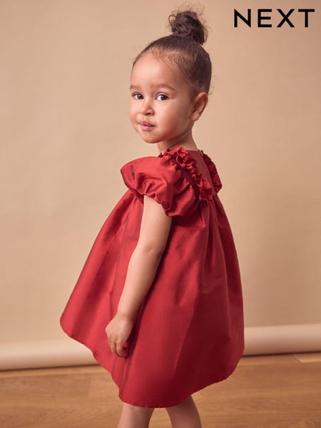 Red Taffeta Ruffle Party Dress (3mths-8yrs) (B15603) | € 16 - € 23