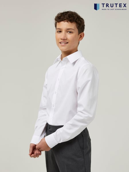 Trutex White Regular Fit Long Sleeve 3 Pack School Shirts (B15604) | € 41 - € 51