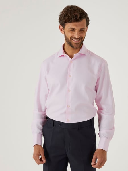 Skopes Pink 100% Cotton Double Cuff Dobby Shirt (B16601) | € 76