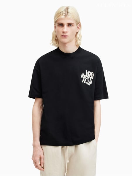 Schwarz - All Saints Orlando Short Sleeve Crew Neck T-Shirt (B17570) | 92 €