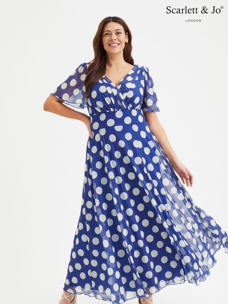 Scarlett & Jo Blue Isabelle Angel Sleeve Maxi Dress (B20358) | € 148