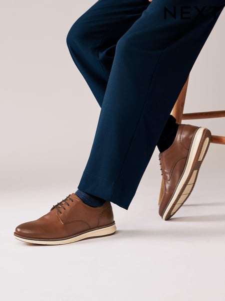 Tan/Brown Leather Derby Shoes (B20567) | € 43
