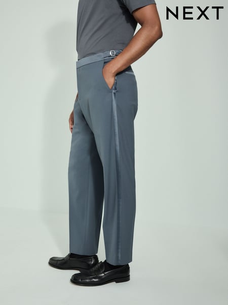 Mid Blue Slim Fit Tuxedo Suit Trousers (B20660) | € 60
