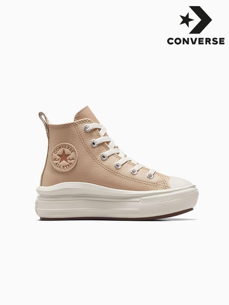 Converse Neutral Chuck Taylor Leather Fleece Lined Move Junior Trainers (B21101) | € 43