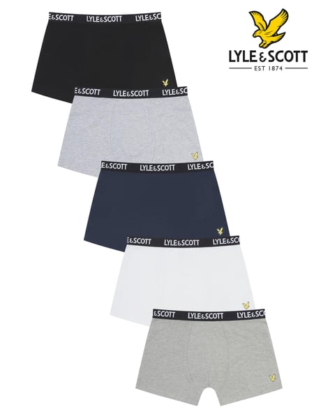 Lyle & Scott Grey Boys Ned Underwear Trunks 5 Pack (B21677) | € 50