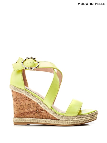 Moda In Pelle Crossover Strap Wedge Sandal (B22673) | € 139