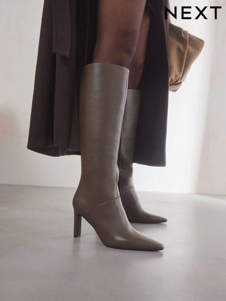 Taupe Forever Comfort® Knee High Heeled Boots (B23002) | € 95