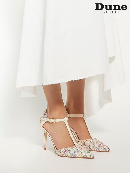 Dune London Cream Casta T-Bar Open Courts (B23554) | € 53