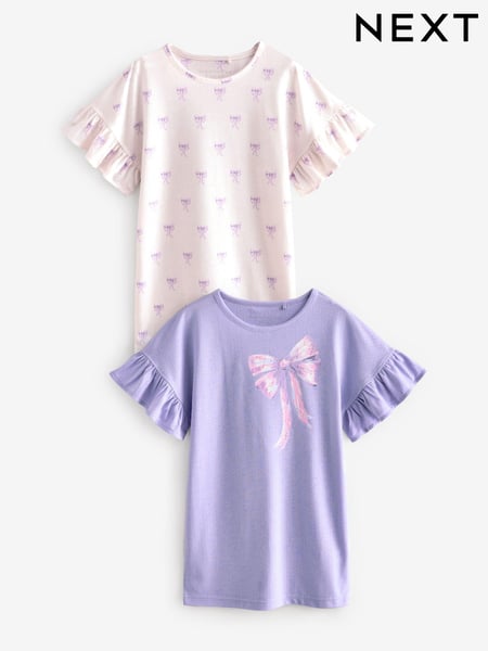 White/Blue Bow Nighties 2 Pack (3-16yrs) (B23974) | € 28 - € 37