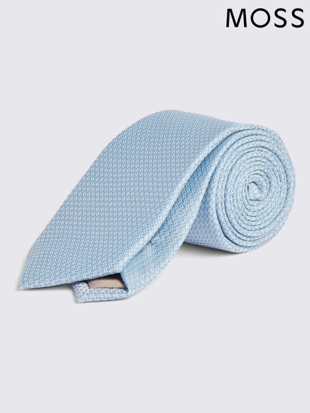 MOSS Blue Textured Tie (B24141) | € 31