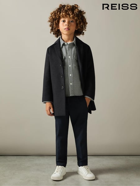 Reiss Navy Gable 3-9 yrs Single Breasted Overcoat (B25087) | € 153