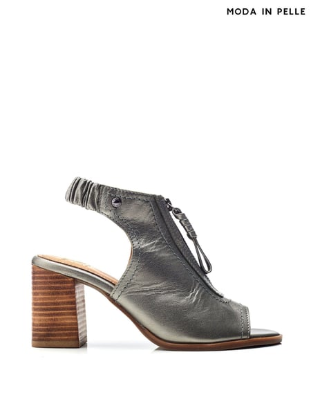 Moda in Pelle Grey Marmie High Zip Front Sandals (B25126) | € 139