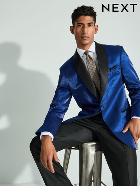 Blue Metallic Tuxedo Jacket (B25485) | € 23