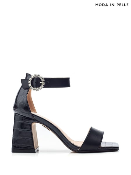 Moda in Pelle Scilla Square Toe Two Part Glitz Buckle Block Sandals (B25593) | € 69