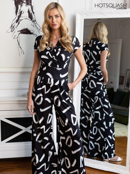 Hot Squash Petite Wide Leg Black Jumpsuit (B26021) | € 201