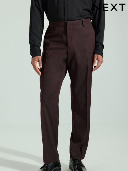Burgundy Red Tailored Fit Tuxedo Suit Trousers (B26528) | € 30