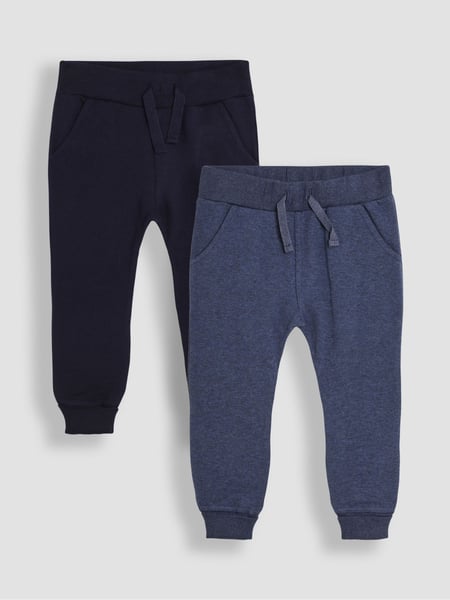 JoJo Maman Bébé Navy Blue & Denim Blue 2-Pack Fitted Joggers (B27199) | € 34