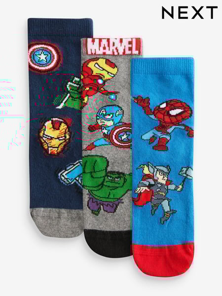 Marvel Avengers Superhero License Cotton Rich Socks 3 Pack (B27928) | € 14 - € 18