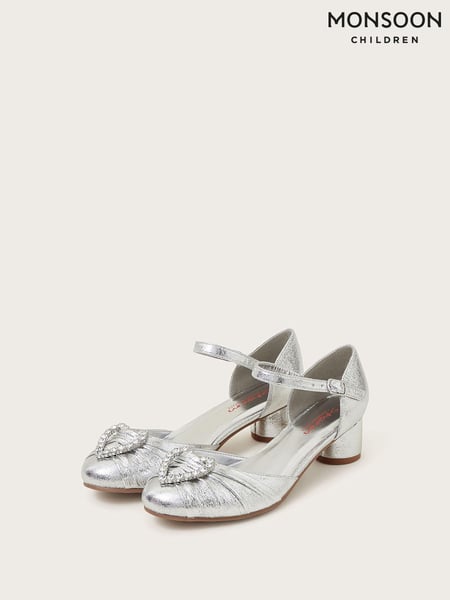 Monsoon Silver Heart Embellished Heels (B28045) | € 51 - € 55