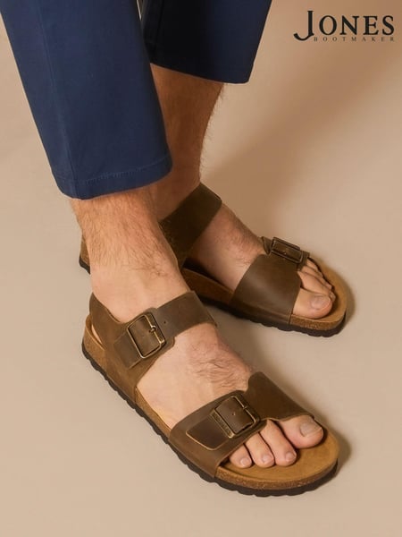 Grün - Jones Bootmaker Woburn Leather Brown Sandals (B28256) | 23 €