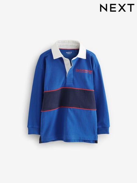 Cobalt Blue Long Sleeve Rugby 100% Cotton Polo Shirt (3-16yrs) (B29070) | € 4 - € 5