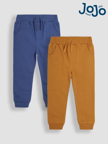 JoJo Maman Bébé Tan & Blue 2-Pack Joggers (B30512) | € 34