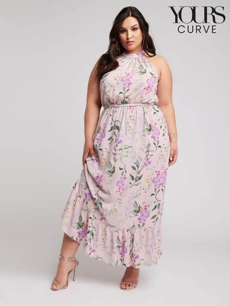 Yours Curve Pink YOURS LONDON Curve Pink Floral Print Maxi Dress (B33150) | € 94