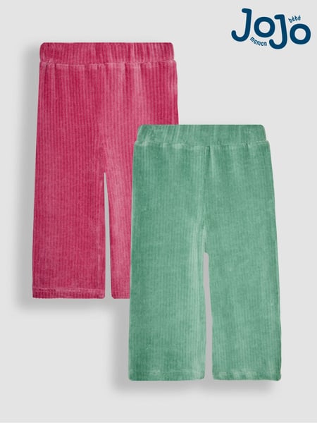 JoJo Maman Bébé Rose Pink 2-Pack Cord Velour Flare Leggings (B33644) | € 37