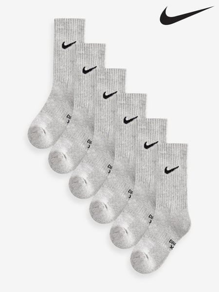 Nike Grey Little Kids Performance Crew Socks 6 Pack (B35343) | € 25