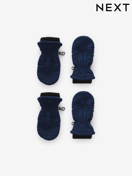 Navy Blue Marl Fleece Mittens 2 Pack (3mths-6yrs) (B35361) | € 17 - € 20