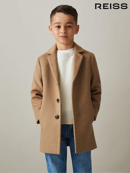 Reiss Camel Gable 9-13 yrs Single Breasted Overcoat (B35736) | € 168