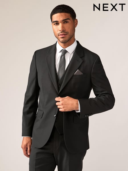 Black Tailored Fit Wool Blend Motionflex Suit Jacket (B37116) | € 170