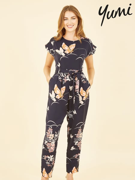 Yumi Blue Butterfly Print Jumpsuit (B37127) | € 17