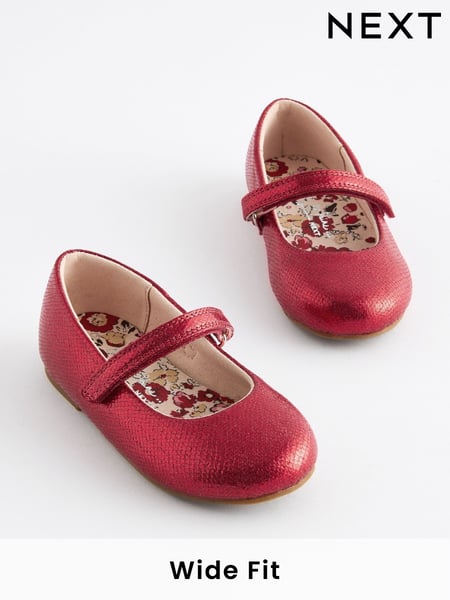 Red Wide Fit (G) Mary Jane Touch Fastening Occasion Shoes (B37207) | € 16 - € 18