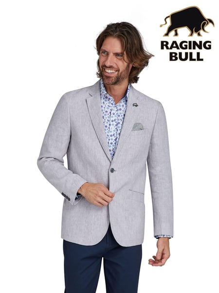 Raging Bull Grey Linen Blazer (B37659) | € 57 - € 62