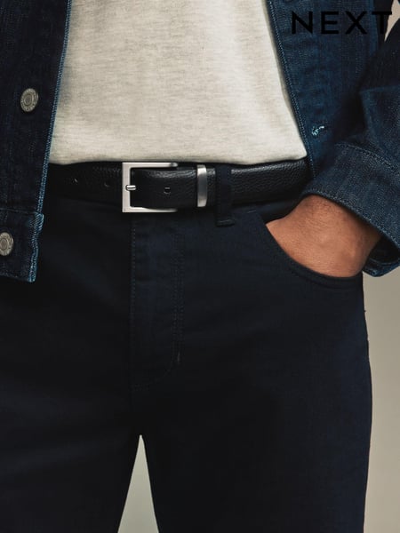 Black Textured Metal Keeper Leather Belt (B37882) | € 30