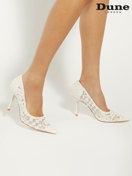Dune London Cream Adoring Bridal Lace Courts (B39027) | € 201