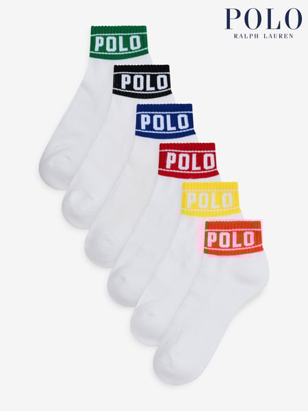 Polo Ralph Lauren Multi Boys Stripe 100% Cotton Socks 6 Pack (B40112) | € 34