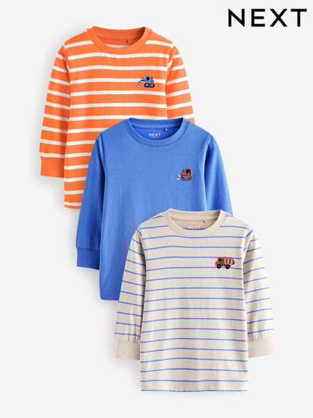 Multi Long Sleeve T-Shirts 3 Pack (3mths-7yrs) (B40452) | € 24 - € 30